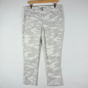 Democracy Womens 14 White Gray Camouflage Ab Solution Pants Urban Utility Grunge